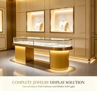 Vitrine de luxe pour bijoux avec éclairage LED et fond en verre, support mural, écologique, durable, couleurs personnalisables