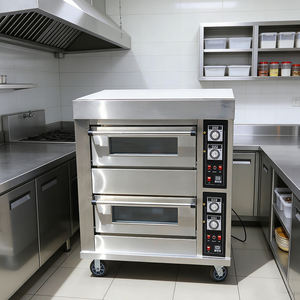 Four électrique <span class=keywords><strong>professionnel</strong></span> de boulangerie à 2 niveaux et 4 plateaux, en acier inoxydable, grande capacité, avec roues mobiles et contrôle de température - Offre Spéciale - Product Image 1