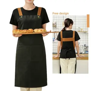 high-quality Waterproof thick cotton H Back Style Apron with Pocket for Women