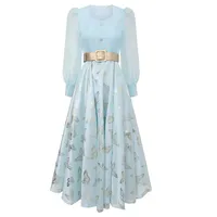 Robe élégante à manches longues à imprimé animalier avec col carré, coupe ajustée pour occasions spéciales, vente en gros, faible MOQ
