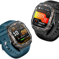 Reloj Inteligente HT38 para Hombre con Pantalla Grande de 2.01 Pulgadas, Resistente al Agua IP68, Múltiples Modos Deportivos, Reloj Inteligente para Exteriores con Linterna
