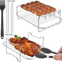 Yolecen Custom Multifunktion ale Rechteck Wieder verwendbare Luft fritte use Zubehör Set 6 Stück mit Grills pieß Rack für Geschirr & Pfannen