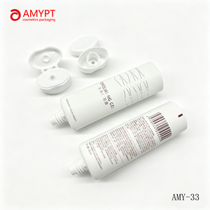 Tube PE blanc personnalisable à couvercle rabattable, diamètre 35 mm, surface givrée, impression sérigraphique, contenant pour crème pour le visage, soin du visage - Product Image 5