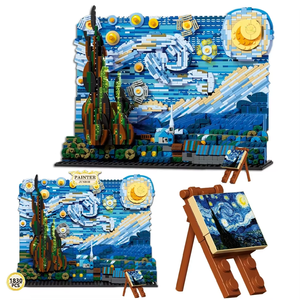 Vincent <span class=keywords><strong>Van</strong></span> <span class=keywords><strong>gogh</strong></span>'s Starry Night Mini modello Building Block Set educativo giocattolo per uomini donne di età compresa tra 5 e 7 anni perfetto regalo di compleanno - Product Image 1