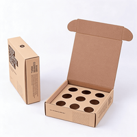 Fabricant de boîtes d'expédition en papier kraft personnalisées tout-en-un, avec insert à 8 compartiments, impression de logo, emballage de capsules de café, solution de marque