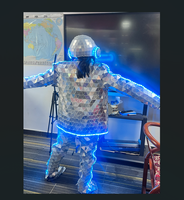Costume de robot miroir tendance, costume de cosplay pour adulte, costume miroir doré argenté avec casque Daft Punk