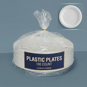 Assiettes à compartiments réutilisables écologiques <span class=keywords><strong>marron</strong></span> de 10 pouces en plastique transparent pour banquets de mariage - Product Image 2