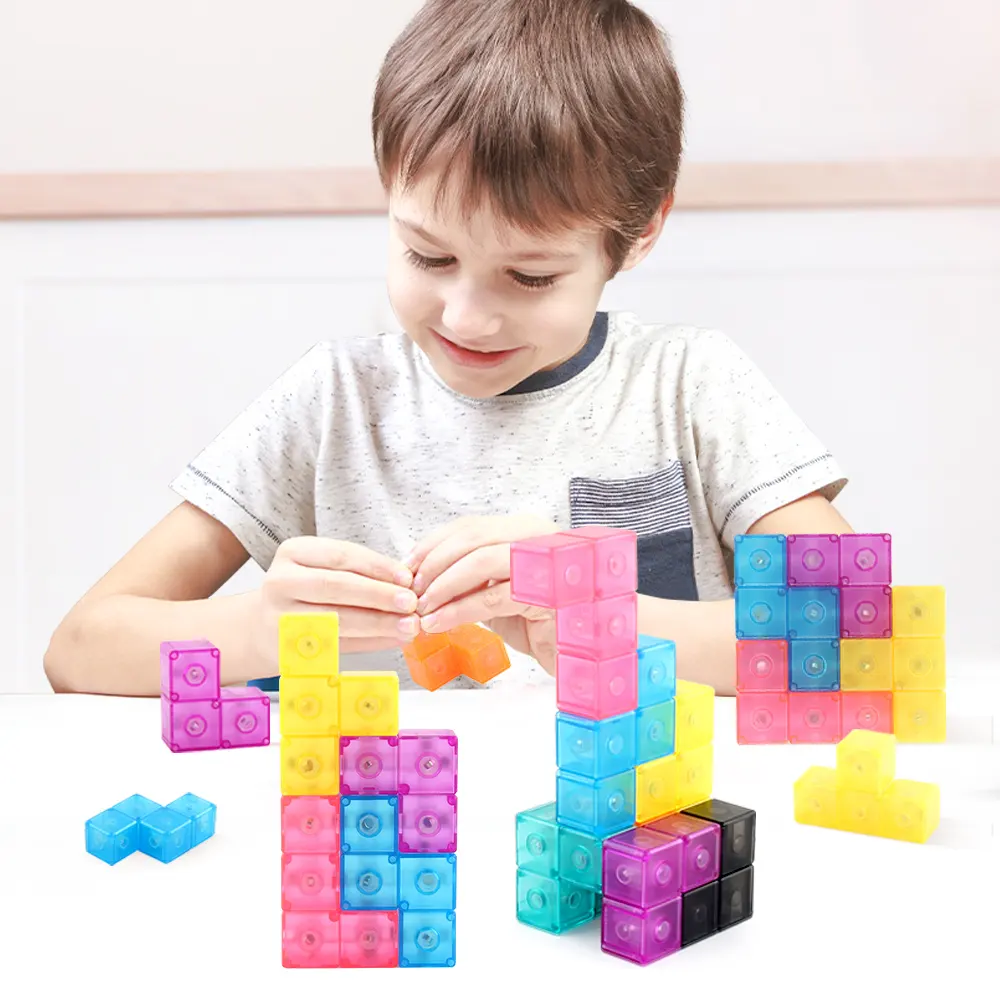 3d Magnetic Cube Magic Jigsaw Magnetic Puzzle Games Magnetic Building Block Cube For Kids Toys For Children