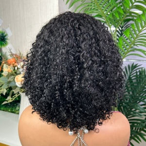 Good Quality Hot Selling Factory Price Double Drawn Virgin Fringe Pissy Curly <b>Wig</b> Human Hair <b>Wig</b> - Product Image 3