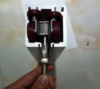 Rails et roulettes pivotantes pour portes pliantes en verre, quincaillerie de suspension
