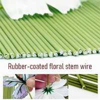 Tiges de fleurs artificielles vertes en plastique, fil creux pliable, support pour arrangements floraux faits main, décoratifs
