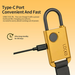 Cadenas intelligent biométrique à empreinte digitale, sans clé, portable, rechargeable USB-C, en alliage de zinc, pour casier de gym, sac à dos, valise - Product Image 6