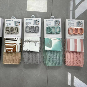 Bán buôn PEVA cổ điển thân thiện với môi rèm tắm và tắm Thảm Bộ - Product Image 1