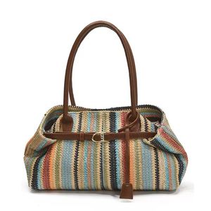 Bolsos de Hombro de Paja Tejida para Mujer, Nueva Tendencia de Verano, Bolso de Playa Cuadrado - Product Image 2