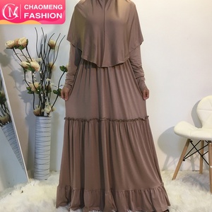 6378# Prayer Long Sleeve Sets Robe Islamic Abaya Jilbab Khimar Muslim Women Praying Hijab Dresses - Product Image 1