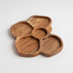 ถาดเครื่องเทศเกรดอาหารทำด้วยมือทำจากไม้มะม่วงรูปดอกไม้เป็นมิตรกับสิ่งแวดล้อม - Product Image 1