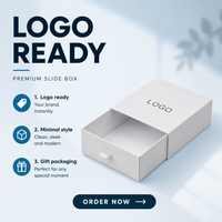Boîte à tiroir en carton ondulé blanc avec logo personnalisé, emballage écologique, boîte cadeau rigide coulissante pour bijoux et vêtements