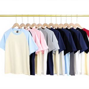 T-<span class=keywords><strong>shirt</strong></span> Oversize en Coton Lourd 240 GSM à Manches Raglan et Contraste, Personnalisable avec Logo OEM, pour Hommes et Femmes, Vente en Gros, <span class=keywords><strong>Lot</strong></span> d'Été - Product Image 1