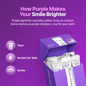 Enjuague Bucal Breath Fresh Mint Purple para Blanqueamiento Dental, Sin Peróxido, Sin Alcohol, Saludable para las Encías, Corrector de Color, en Sobres - Product Image 2