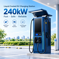 Chargeur EV DC intelligent à double borne 240 kW avec grand écran publicitaire LED – Station de recharge publique