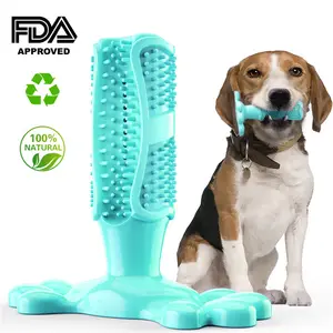 Mainan Stik Sikat Gigi Anjing Karet Alami, untuk Perawatan Gigi Anak Anjing