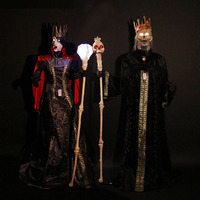 Halloween Vampire Roi Reine Animé Statue Son Activé Électrique Décor pour Bar Maison Hantée Salle D'évasion Gothique Fête