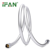 Tuyau de douche IFAN durable et flexible, long, en acier inoxydable, avec insert et écrou en laiton