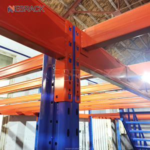 Rak Mezzanine Logam Tahan Lama Anti-Karat, Struktur Baja Lipat, Kapasitas Beban 1000kg/m² untuk Gudang - Product Image 3