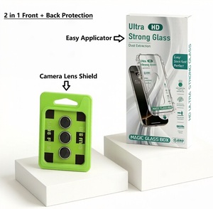 Boîte Magique 2-en-1 : Applicateur Facile pour l'Installation de Protections d'Écran en Verre Trempé avec Protection d'Objectif d'Appareil Photo pour iPhone 17, 14, 15, 16 Pro Max - Product Image 3