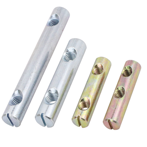 M6 M8 Gavanizing Fente Deux Trous Baril Raccords De Meubles Joint Connecteur Cylindre Croix Insert Écrou - Product Image 1