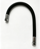 Robinet de cuisine et salle de bain moderne monotrou avec tuyau flexible universel en silicone rotatif, à poser sur comptoir, monocommande eau chaude et froide