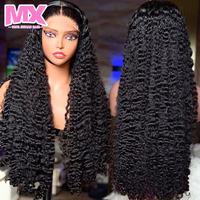 Perruque bouclée naturelle en cheveux humains vierges, sans colle, avec dentelle frontale HD 13x6, style vietnamien, indien et birman profond