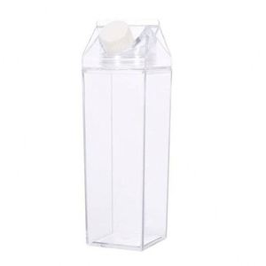 16Oz 32Oz Clear Plastic <b>Milk</b> <b>Box</b> Portable Leakproof Square Juice Bottle Outdoor Sports Travel Camping Dishwasher Safe Party - Product Image 1