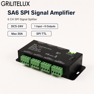 Distribuidor de Señal SA6 SPI que Expande una Entrada TTL en Seis Salidas para Sistemas de Control de Tiras LED Direccionables de Múltiples Funciones - Product Image 1
