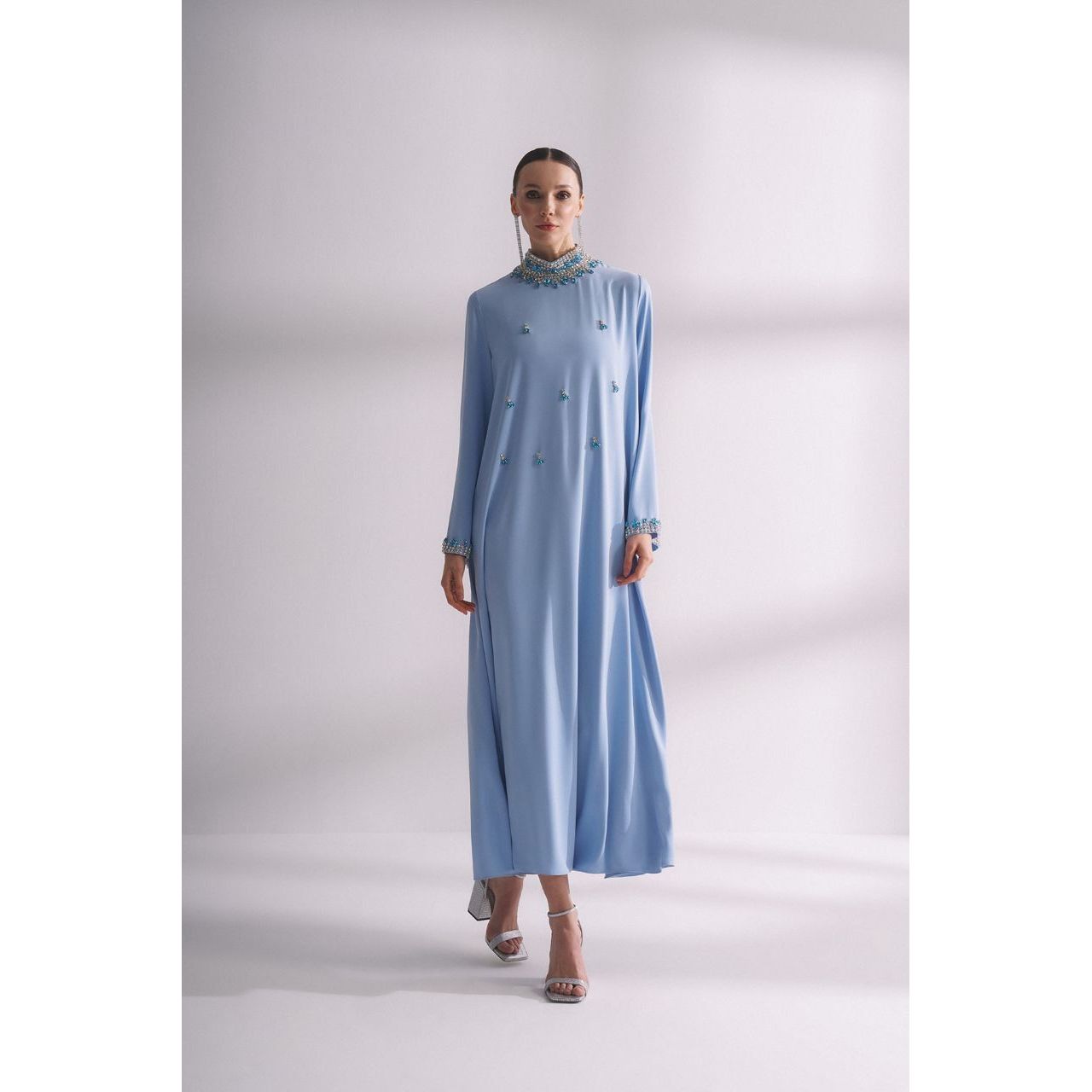 navy blue dress for baby girl Primrose Modest Midi in Blue Floral Medium main image 1