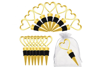 Imalatı özel Logo şerit altın gül altın şarap stoper paslanmaz çelik Metal şampanya şarap şişesi stoper için baca kaya - Product Image 6