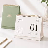 Calendrier de bureau sur pied en papier personnalisé OEM ODM avec logo, style chevalet, planificateur mensuel 2027 pour usage promotionnel au bureau