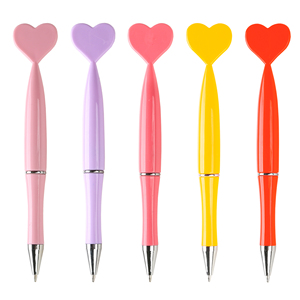 Novelty New Brand Promotional Fashion Plastic Ballpoint Pen with Printed Logo Heart Shape on the Top for Christmas Gifts - Product Image 6