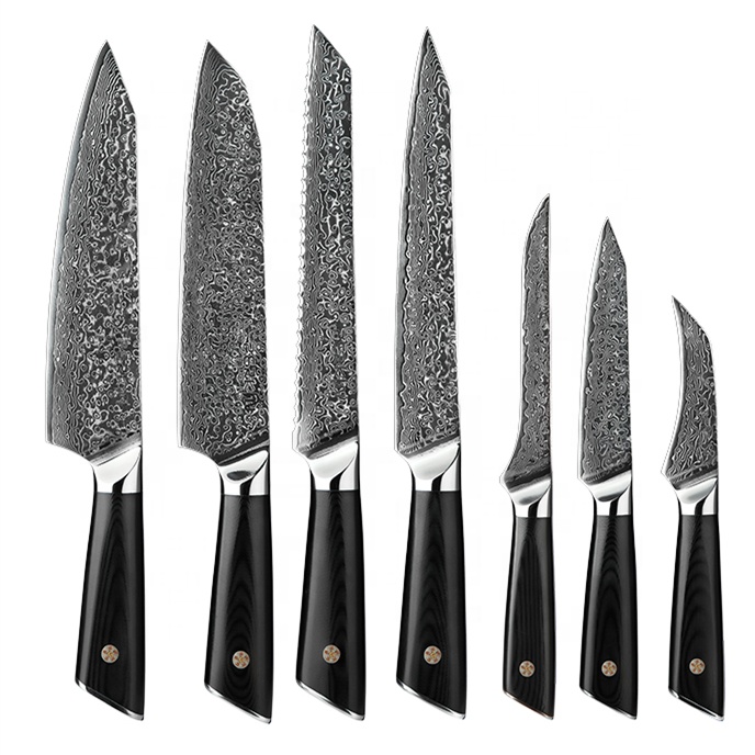 Набор ножей Damascus VG-10 Chef, стальной сердечник, 67 слоев, роскошь, высокое качество