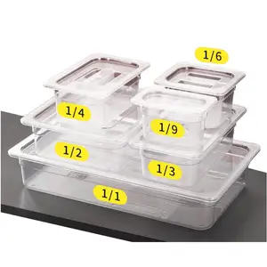 PC GN PAN 1/1 H65 Catering Restaurant Cafe Hotel Kitchenware Clear Plastic Gastronorm Container Food Pan Sauce Basin
