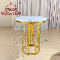 Décorations de mariage, supports de piédestal cylindriques en métal, socle en cristal blanc perlé