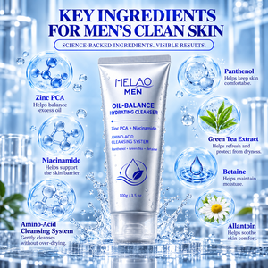 Private Label Men Face Wash Oil Control Amino Acid <b>Cleanser</b> Zinc PCA Niacinamide Oil Balance Facial <b>Cleanser</b> <b>for</b> men - Product Image 4