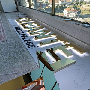 Custom 3D Acrylic & Stainless Steel LED <b>Illuminated</b> Raised Letter Business Brand Signage for Office/Boutique Use - Product Image 1