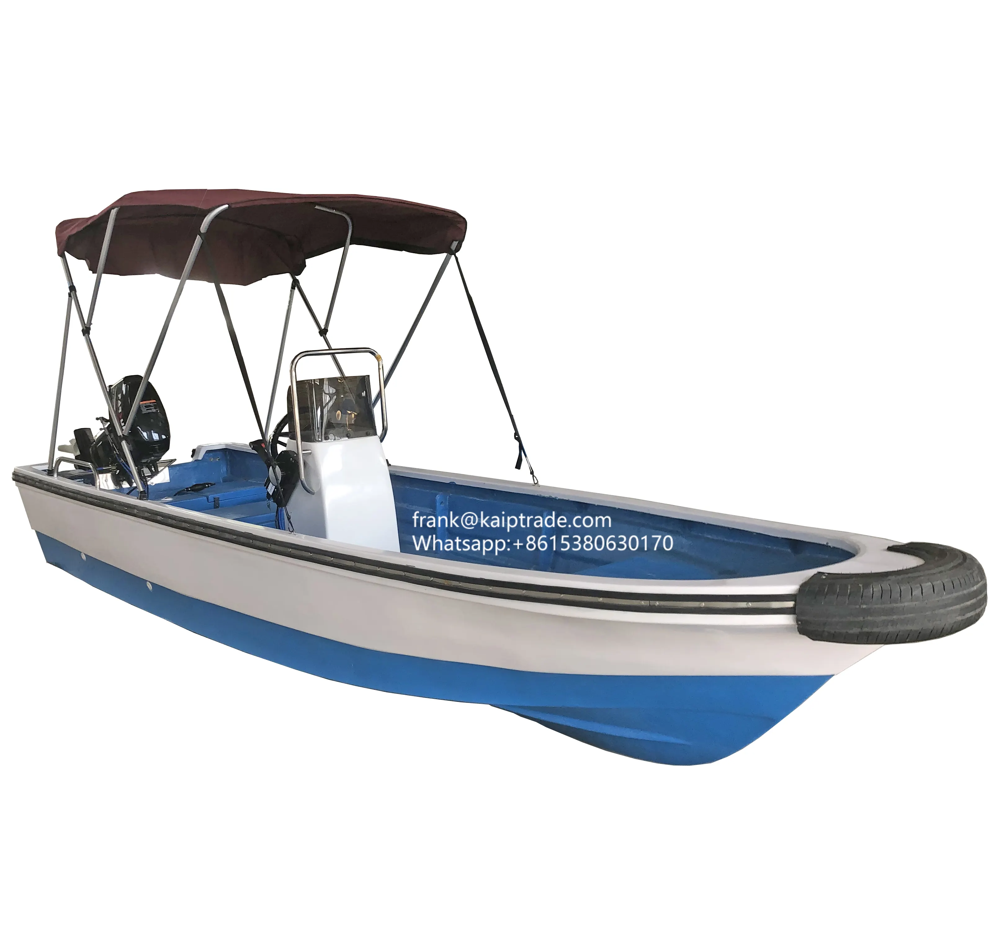 488cm barco marítimo usado para pesca, água salgada barco de fibra de vidro com console resistir ondas