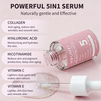 Suero Facial 5 en 1 de Marca Privada con Ácido Hialurónico, Vitamina C, E, Péptidos y Colágeno, Antienvejecimiento e Iluminador, en Existencia, Envío Rápido