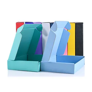 Emballage d'expédition ondulé cosmétique de couleur fantaisie fabriqué sur mesure en usine boîte-cadeau en papier boîte postale avec logo personnalisé