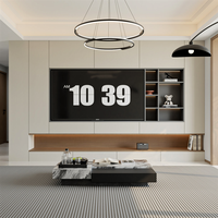 Meuble TV moderne et écologique personnalisable, console multifonction en panneau de bois pour salon, chambre, hôtel, salle à manger, rangement