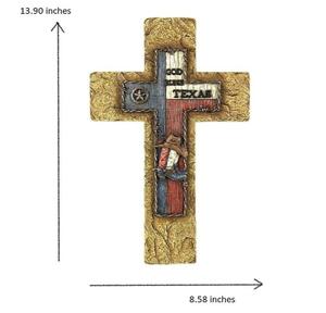 Fe y Hope-sombrero de vaquero de Texas de 14 pulgadas, Cruz de arranque, estilo antiguo hecho a mano, decoración de pared artística, resina - Product Image 2