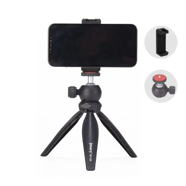 Jmary Lightweight Removable Head Tripod Stand Mini Tripod with Phone Holder for Camera Projector Webcam