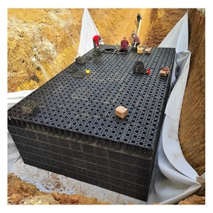 Système de retenue des eaux pluviales géocellulaires creuses à emboîtement sous le stationnement <span class=keywords><strong>Caisse</strong></span> de stockage des eaux de ruissellement des terres - Product Image 4